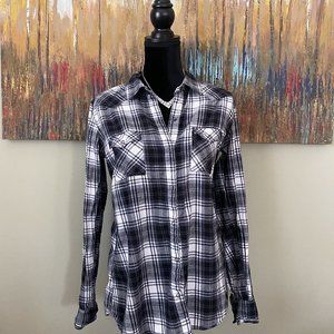 Kirra Long Sleeve Button-Down Plaid Flannel Shirt